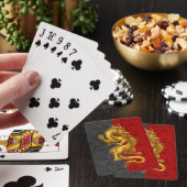 Cartes de jeu du dragon d'or chinois (In Situ)