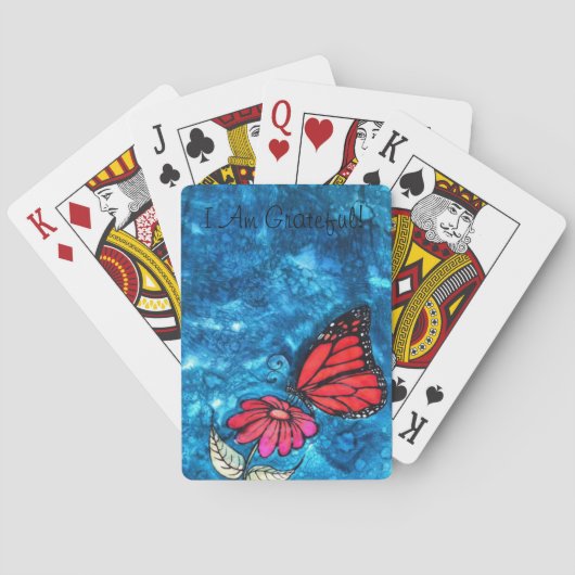 Cartes de jeu du papillon Monarque de Gratitude :  (dos)