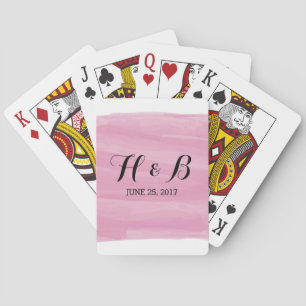 Cartes de jeu en aquarelle rose