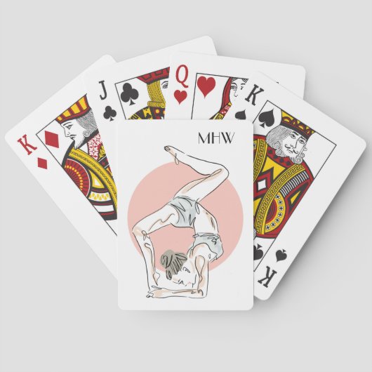 Cartes de jeu faites sur commande de monogramme de (dos)
