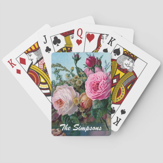 Cartes de jeu faites sur commande de roses (dos)
