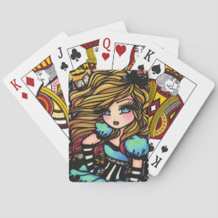 Cartes de jeu féeriques d'art de fille de livre du