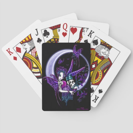 Cartes de jeu féeriques de papillon de croissant (dos)