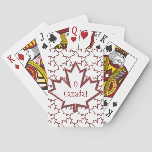 Cartes de jeu Feuille d'érable canadienne (dos)