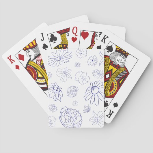 Cartes de jeu Floral Bleu (dos)