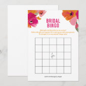 Cartes de jeu Floral Bridal Bingo pour Fête des ma (Devant / Derrière)