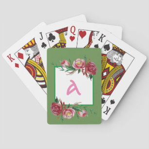 Cartes de Jeu Floral Classique Initiales