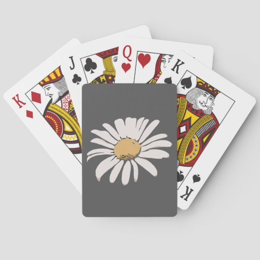 Cartes de jeu florale gris-gris (dos)