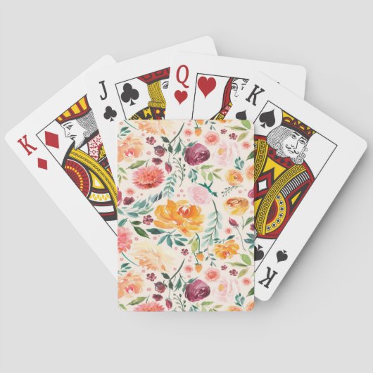 Cartes de jeu florales élégantes (dos)