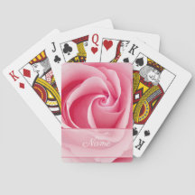 Cartes de jeu florales personnalisées | Roses rose