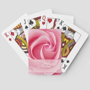 Cartes de jeu florales personnalisées   Roses rose