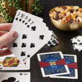 Cartes de jeu florales rouges, blanches, bleues et (In Situ)