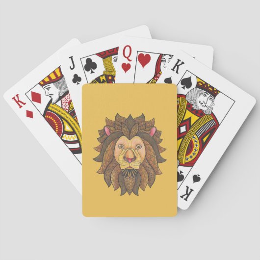 Cartes de jeu gribouillées de lion (dos)