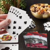 Cartes de jeu grises de chat de casquette de Père (In Situ)