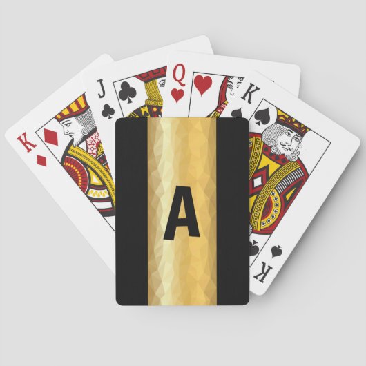 Cartes de jeu initiales d'effet métallique d'or (dos)