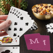 Cartes de jeu initiales Raspberry Pink Monogram (In Situ)