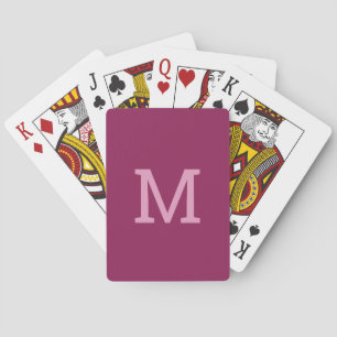 Cartes de jeu initiales Raspberry Pink Monogram