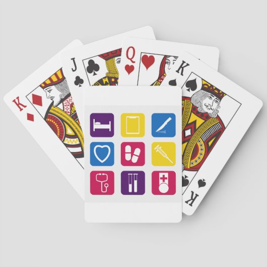 Cartes de jeu Médicales d'icônes (dos)
