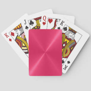 Cartes de jeu métalliques brillantes et roses chau