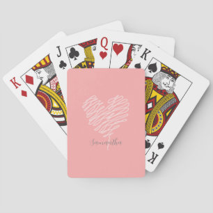 Cartes de jeu minimaliste rose moderne d'art cardi