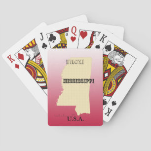 Cartes de jeu - Mississippi State Map avec la vill