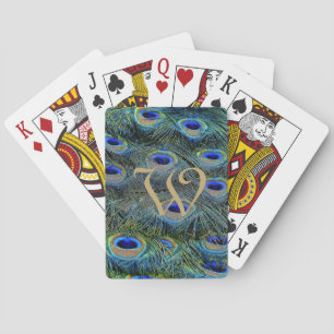 Cartes de jeu Monogrammable Peacock Feather