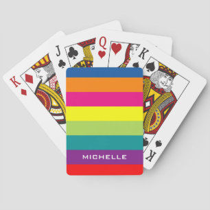 Cartes de jeu multicolores avec bandes colorées