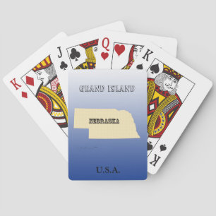 Cartes de jeu - Nebraska State Map avec la ville