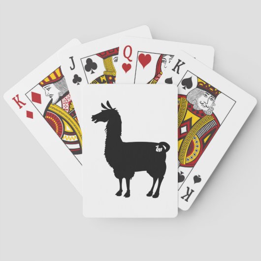 Cartes de jeu noires de lama (dos)