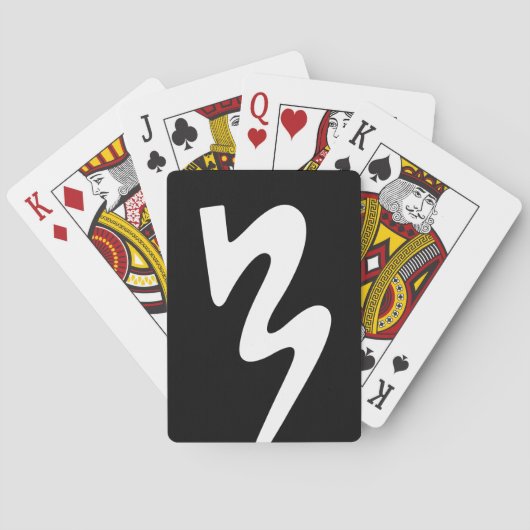 Cartes de jeu noires et blanches de logo de BMB (dos)
