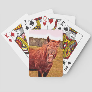 Cartes de jeu orientées de cheval humoristique