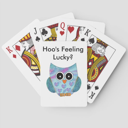 Cartes de jeu orientées de hibou (dos)