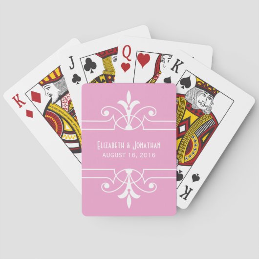 Cartes De Jeu Ornementales Rose (dos)