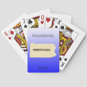 Cartes de jeu - Pennsylvanie State Map avec la vil