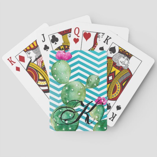 Cartes de jeu personnalisées Boho Cacti Cactus Suc (dos)