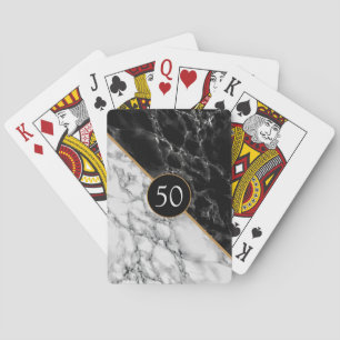 Cartes de jeu personnalisées Cadeau Marbre noir bl