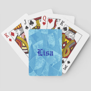 Cartes de jeu personnalisées en verre bleu
