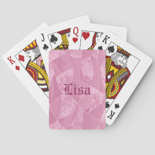 Cartes de jeu personnalisées en verre rose