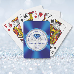 Cartes de jeu personnalisées, magnifique saphir