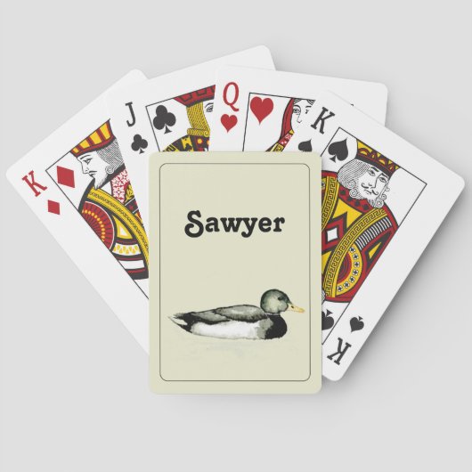 Cartes de jeu personnalisées Mallard Duck (dos)