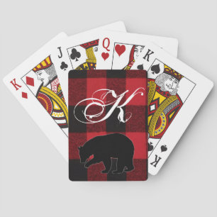 Cartes de jeu personnalisées Red Buffalo Plaid Bea