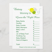 Cartes de jeu pour Baby Shower : Devinez le juste (Devant / Derrière)