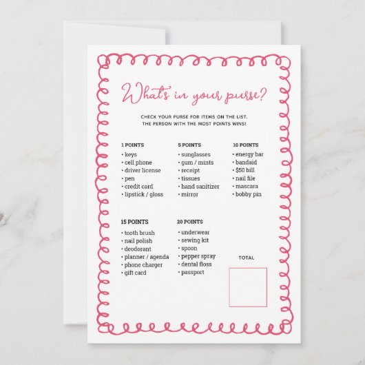 Cartes de jeu pour Baby shower rose à main (Devant)