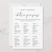 Cartes de jeu pour Baby Shower STELLA Qu'est-ce qu (Devant)