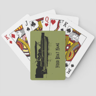 Cartes de jeu pour bateau Ponton Vert et Noir