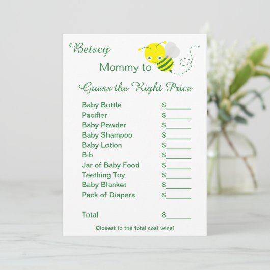 Cartes de jeu pour bébé : Devinez le juste prix (Debout devant)