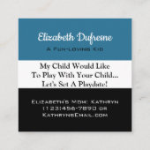 Cartes de jeu pour enfants Bleu, Blanc & Noir (Dos)