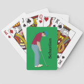 Cartes de jeu pour golfeurs verts et rouges (dos)