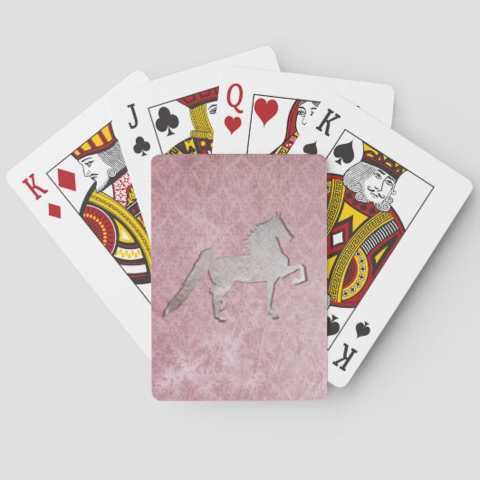 Cartes de jeu pourpres patinées de Saddlebred (dos)