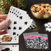 Cartes de jeu rayées blanches noires roses de (In Situ)